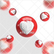  قلب سفید در دایره قرمز 